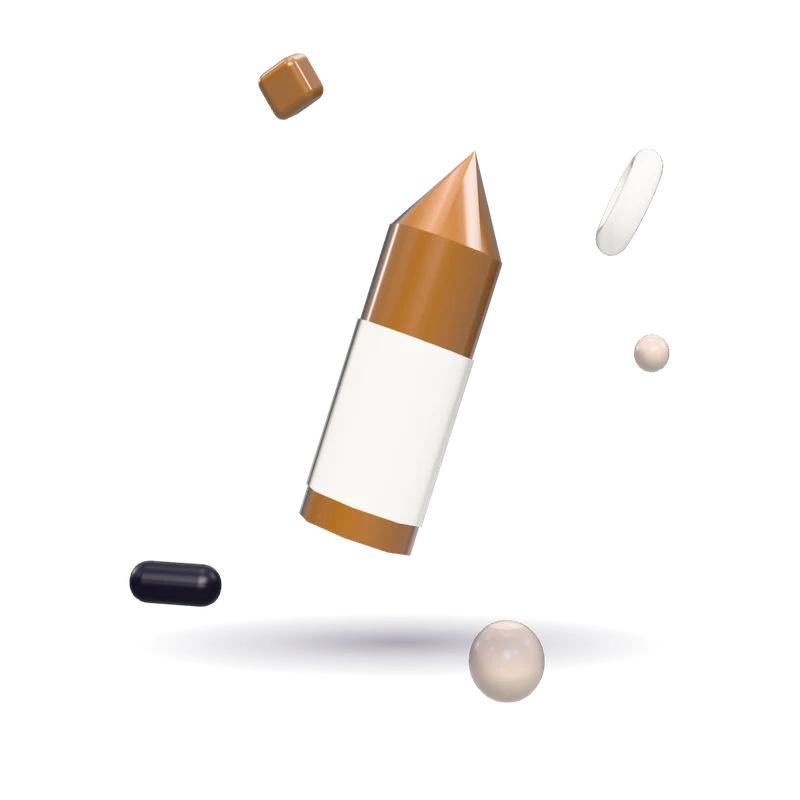 A glossy toy wax crayon in brown with a white paper wrapper